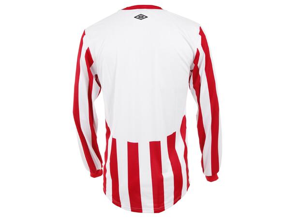 UMBRO Certi Strip Jsy LS Hvit/Rød XXL Stripet teknisk spillertrøye 